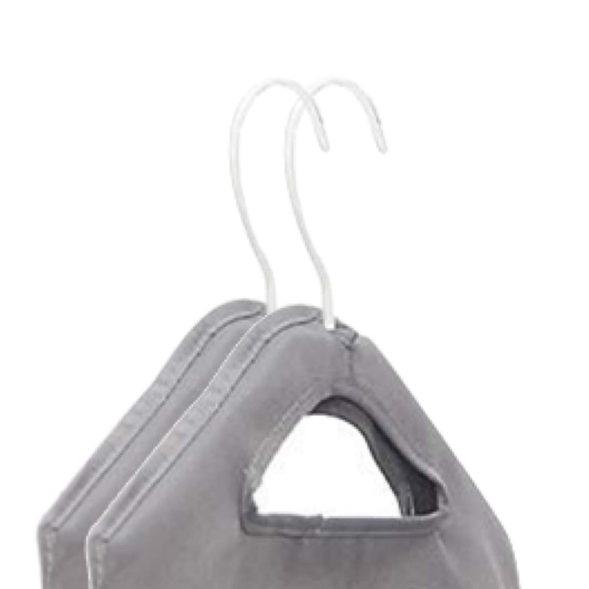 The Fine Living Co. Hanging Laundry Hamper Bag With 2 Strong Metal Removable Hangers For Closet, Wide Open Top Hanging Closet Heavy Clothes Storage Hamper Bin, Durable Space Saving Closet Laundry Bin 16.5"x 10" x 31.5" (Grey)