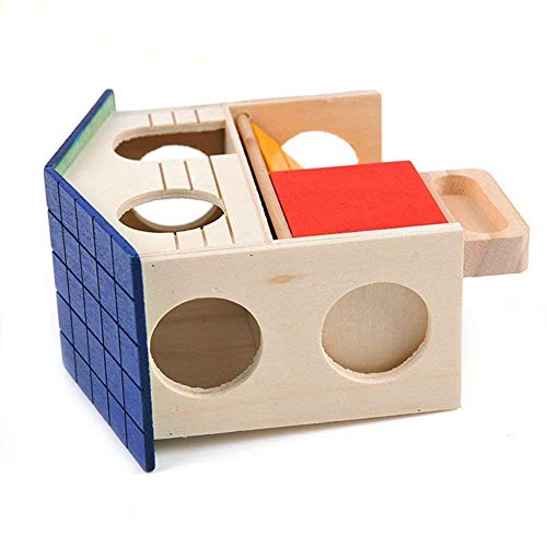 Hamster Hideout Hut Small Animals Two Layers Wooden House for Mice Gerbil Rat Dwarf Hamster Cage Exercise Toy