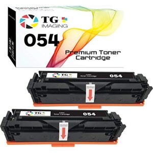 tg imaging 2-pack 2xblack compatible 054h toner cartridge replacement for canon 054 054bk work for mf644cdw mf642cdw mf640c lbp622cdw lbp620 printer (black, 2-pack)