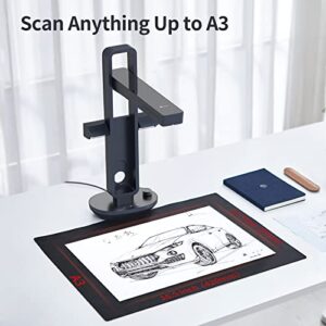 CZUR Aura Pro Book & Document Scanner,Capture A3 & A4, Auto-Flatten & Deskew Powered by AI Technology, Foldable & Portable, Compatible with Windows & Mac OS