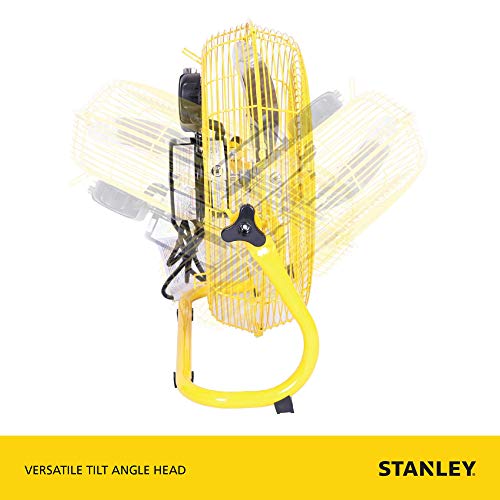 Stanley 20" Industrial High Velocity Floor Fan with 3 Speed Settings. Use for Shop, Garage or Warehouse. All Metal Construction (ST-20F)