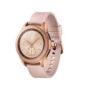 teckmico galaxy watch bands,20mm silicone replacement bands compatible for samsung galaxy watch 42mm with rose gold watch buckle for women men gift (sand pink, rose gold buckle)