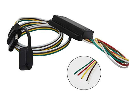 NEW SUN Non-Powered 3 Way to 2 Way Trailer Taillight Converter with Standard 4-Way Flat Wire Harness Connectors,Weatherproof