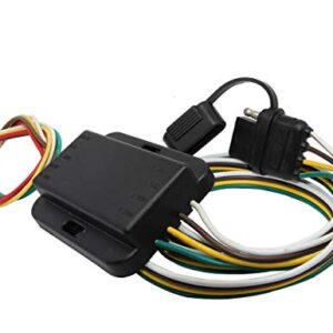 NEW SUN Non-Powered 3 Way to 2 Way Trailer Taillight Converter with Standard 4-Way Flat Wire Harness Connectors,Weatherproof