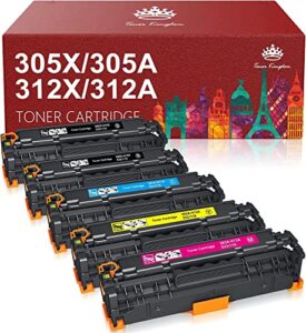 toner kingdom remanufactured toner cartridge replacement for hp 305 305a 305x 312 312a 312x 304a for hp laserjet pro 400 300 color mfp m451dn m451nw m475dn m476nw m476dw m351a m375nw printer (5 pack)