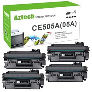 aztech compatible for p2035 toner cartridge replacement for hp 05a ce505a p2035n toner cartridge for hp 2035n p2055dn 2055dn p2030 p2050 p2055x p2055d printer (black 4-pack)