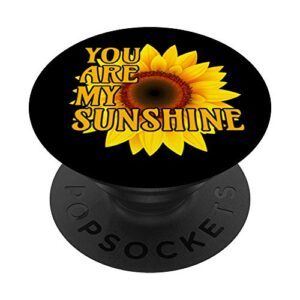 sunflower yellow flower floral sunshine mom gift black popsockets swappable popgrip