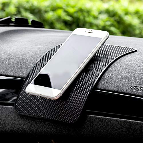 7 Pack Car Dashboard Anti-Slip Mat, 2 Sizes Heat Resistant Sticky Non-Slip Ripple Gel Latex Dash Grip Pad for Cell Phone Sunglasses Keys Coins by ACKLLR,Black