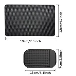 7 Pack Car Dashboard Anti-Slip Mat, 2 Sizes Heat Resistant Sticky Non-Slip Ripple Gel Latex Dash Grip Pad for Cell Phone Sunglasses Keys Coins by ACKLLR,Black