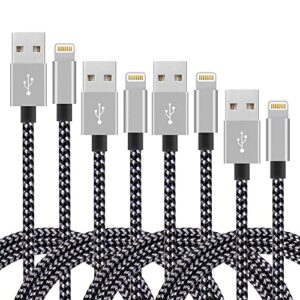 [mfi certified] iphone charger 4pack(3/6/6/10ft) usb lightning cable nylon braided fast charging iphone cord compatible iphone14/all iphones/ipad/ipod
