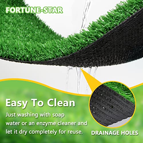 Fortune-star 39.3in X 31.5in Grass Pad for Dogs for Professional Potty Training, Reusable Artificial Grass for Dogs, Dog Grass with Drainage Holes, Turf Dog Potty for Indoor/Outdoor Easy to Clean