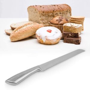 TOPINCN Bread Knife Stainless Steel Serrated Baking Knife Cake Bread Kitchen Cutter Hand Tool