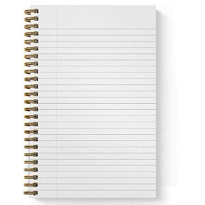 Softcover Boss Babe 5.5" x 8.5" Spiral Notebook/Journal, 120 College Ruled Pages, Durable Gloss Laminated Cover, Gold Wire-o Spiral. Made in the USA