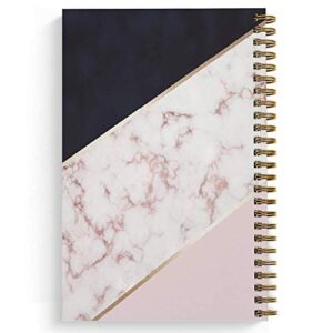 Softcover Boss Babe 5.5" x 8.5" Spiral Notebook/Journal, 120 College Ruled Pages, Durable Gloss Laminated Cover, Gold Wire-o Spiral. Made in the USA