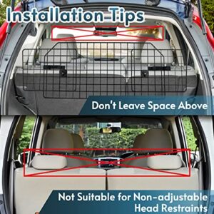 rabbitgoo Dog Car Barrier for SUVs, Large Pet Car Gate Divider Cargo Area, Adjustable Pet SUV Barriers Universal-Fit, Heavy-Duty Wire Mesh Dog Car Guard,Van Vehicles Dogs Car Accessories Safety Travel