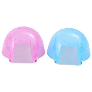 popetpop chinchilla cooling house - 2 pack hamster house summer cooling mini hamster cool plastic small house for hamster chinchilla (random color)
