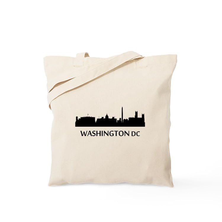 CafePress Washington DC Cityscape Skyline Tote Bag Natural Canvas Tote Bag, Reusable Shopping Bag