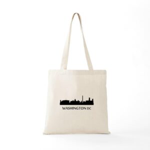 CafePress Washington DC Cityscape Skyline Tote Bag Natural Canvas Tote Bag, Reusable Shopping Bag