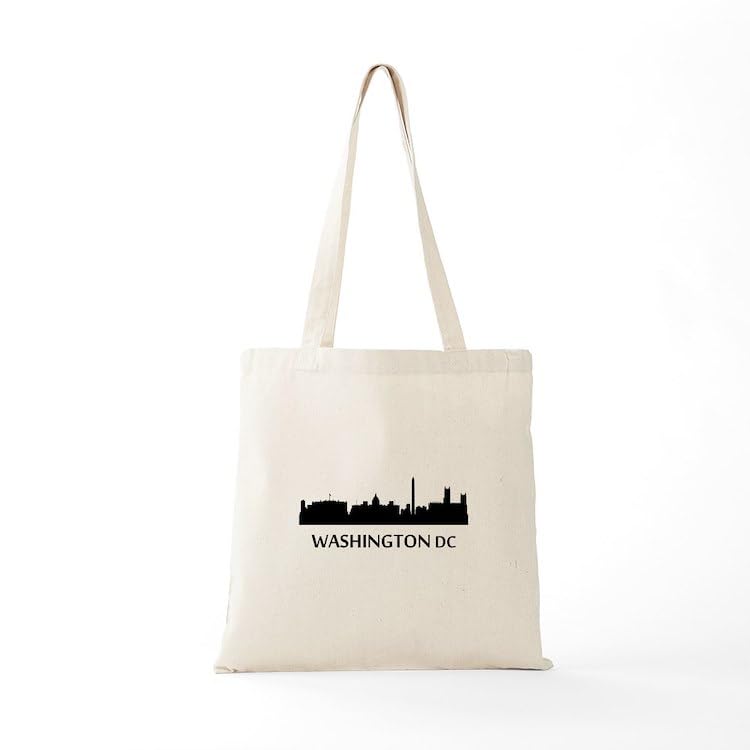 CafePress Washington DC Cityscape Skyline Tote Bag Natural Canvas Tote Bag, Reusable Shopping Bag