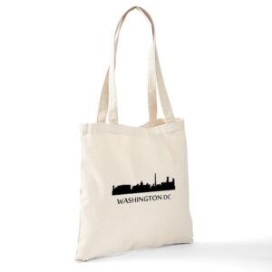 CafePress Washington DC Cityscape Skyline Tote Bag Natural Canvas Tote Bag, Reusable Shopping Bag