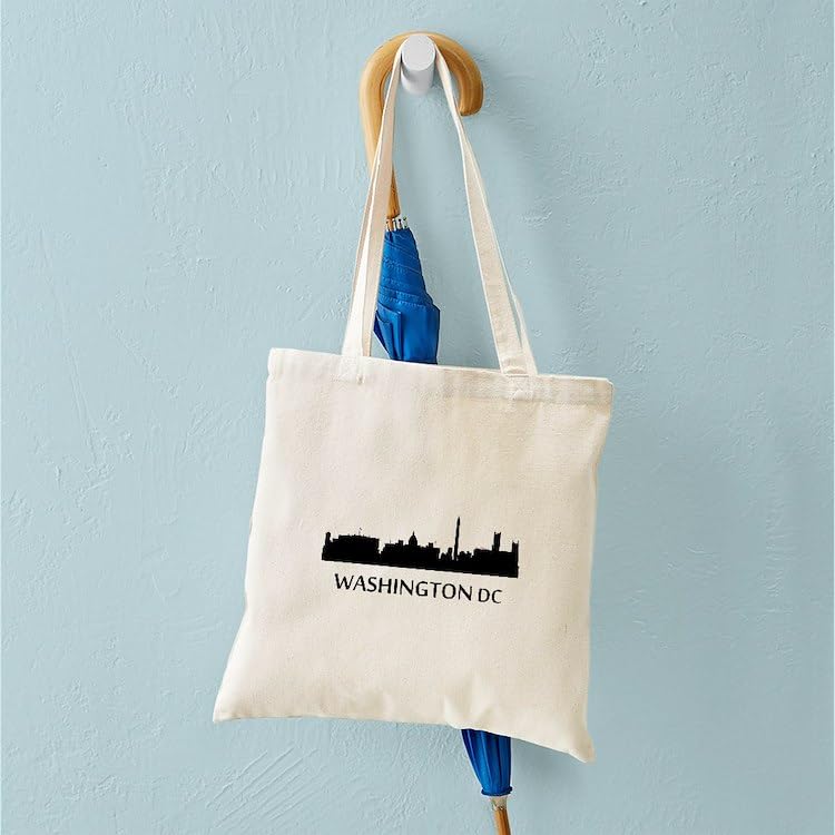 CafePress Washington DC Cityscape Skyline Tote Bag Natural Canvas Tote Bag, Reusable Shopping Bag