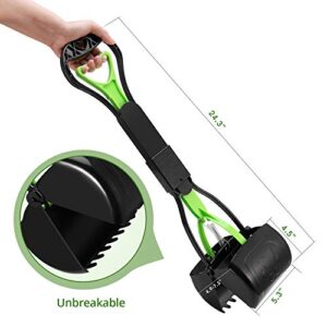 PPOGOO Non-Breakable Pet Pooper Scooper for Dogs and Cats with Long Handle High Strength Material and Durable Spring for Easy Grass and Gravel Pick Up