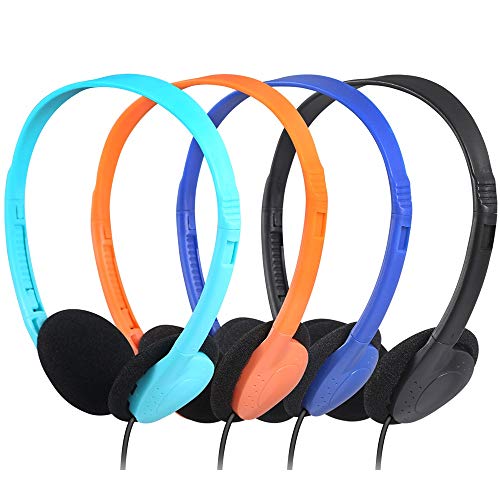 CN-Outlet Bulk Headphones for Classroom Kids Multi Colored 50 Pack, Wholesale Over Ear Student Head Phones Perfect for Schools, Libraries, Computer Lab, Testing Centers, Museums, Hotels