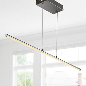 JONATHAN Y JYL7023A Conley 39.5" Dimmable Adjustable Integrated LED Metal Linear Pendant Minimalistic Modern Contemporary Dining Room Living Room Kitchen Foyer Bedroom Hallway, Chrome