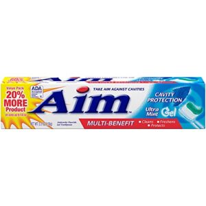 aim cavity protection toothpaste, ultra mint gel, 5.5 oz. (pack of 24)