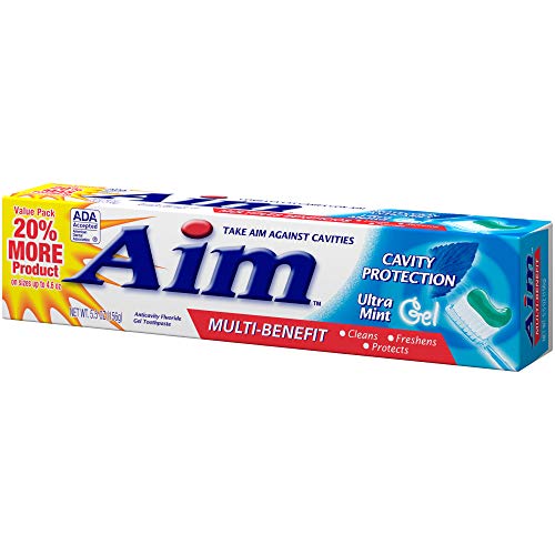 AIM Cavity Protection Toothpaste, Ultra Mint Gel, 5.5 oz. (Pack of 24)