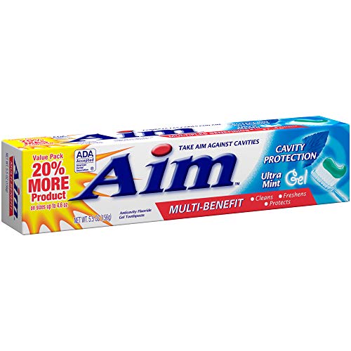 AIM Cavity Protection Toothpaste, Ultra Mint Gel, 5.5 oz. (Pack of 24)