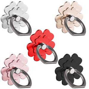 senhai cell phone ring stand holder, 5 pack 360° rotation metal universal finger ring grip stand holder compatible with iphone xs max xr x 8 7 6 6s plus ipad samsung tablet smartphones - 5 colors