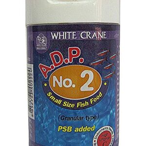 A.D.P. No.2 Powder Type, Tropical Fish Food Floating Mini Micro Pellets for Feed Baby Fry Fish & Small Fish Special High Protein 60% Fish Feed 50 Gram, Growth Fast & Color Enhancing