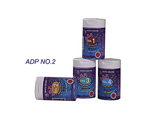 A.D.P. No.2 Powder Type, Tropical Fish Food Floating Mini Micro Pellets for Feed Baby Fry Fish & Small Fish Special High Protein 60% Fish Feed 50 Gram, Growth Fast & Color Enhancing