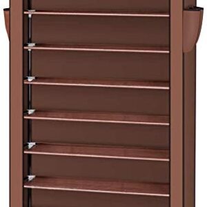 Shoe Storage Cabinet,10 Tiers 45 Pairs Mocha Shoe Rack with Dustproof Cover Organizer (Coffee)