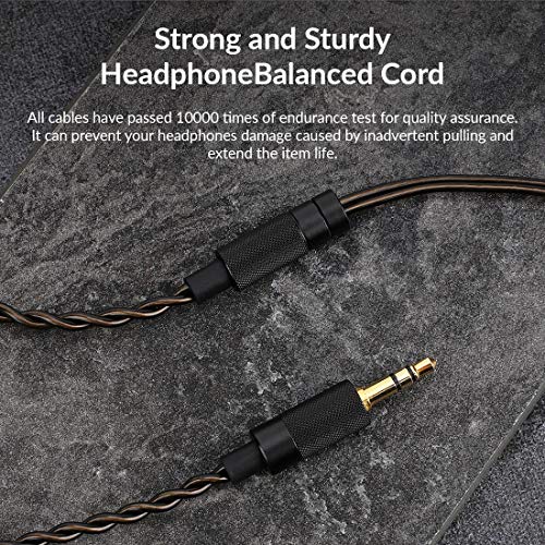 HIDIZS BL4.4 Replacement Audio Upgrade Cable, Detachable Earphone Cable 4.4mm Plug Headphone Balanced Cord- 2 Pin 0.78mm IEM Cable for MS4 MS2 MS1 KZ ES4 ZSR ZST ZSR ED16 ZS10 Headphones (4.4mm)