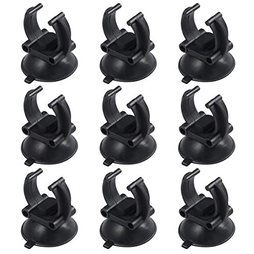 POPETPOP 10Pcs Aquarium Heater Suction Cups Suckers Clips Holders Clamps for Fish Tank Black