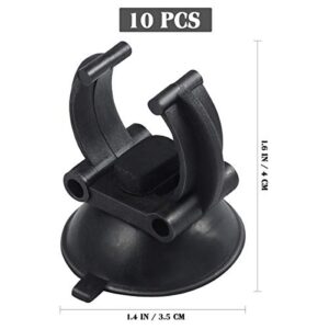 POPETPOP 10Pcs Aquarium Heater Suction Cups Suckers Clips Holders Clamps for Fish Tank Black