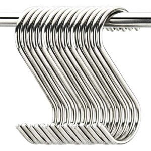 20 pack 3.5" hooks s shaped hanging hooks stainless steel metal hangers hanging hooks kitchen,closet,bathroom,work shop,garden,outdoor etc.