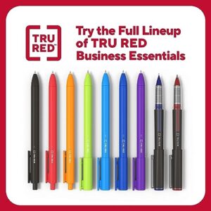 STAPLES Tru Red Retractable Quick Dry Gel Pens Fine Point 0.5Mm Blue Dz