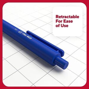 STAPLES Tru Red Retractable Quick Dry Gel Pens Fine Point 0.5Mm Blue Dz