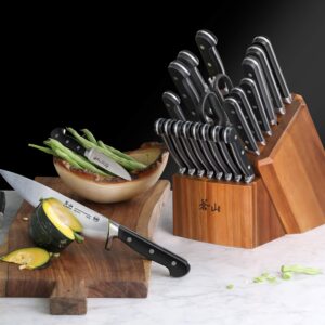 Cangshan V2 Series 1024128 German Steel Forged 23-Piece Knife Block Set, Acacia