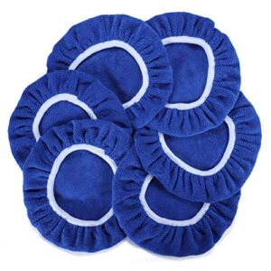 autder car polishing buffing pads (7 to 8 inch) polisher bonnet - soft mircofiber max waxer pads - polishing bonnet for most car polishers 6pcs - blue