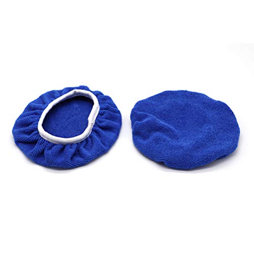 AUTDER Car Polishing Buffing Pads (7 to 8 Inch) Polisher Bonnet - Soft Mircofiber Max Waxer Pads - Polishing Bonnet for Most Car Polishers 6Pcs - Blue