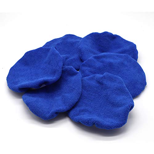 AUTDER Car Polishing Buffing Pads (7 to 8 Inch) Polisher Bonnet - Soft Mircofiber Max Waxer Pads - Polishing Bonnet for Most Car Polishers 6Pcs - Blue