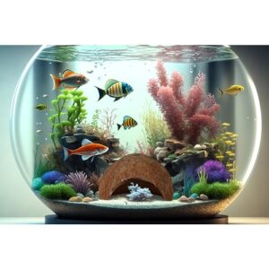 SunGrow Betta Fish Cave, Habitat Made from Coconut Shell, Soft-Textured Smooth Edged Spacious Hideout, for Resting and Breeding, 1 Pc