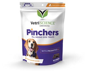 vetriscience pinchers pill hiding dog treats with probiotics - wrap pills, capsules and tablets - makes giving medication easy