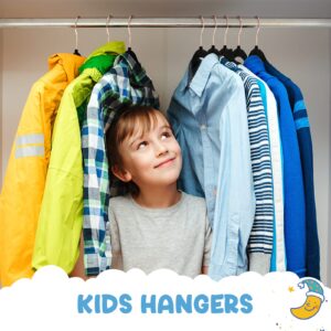 House Day Velvet Kids Hangers 60 Pack, Premium Childrens Hangers for Closet, Ultra Thin Cute Hangers Kids Clothes Hanger, Non Slip Kids Felt Hangers 14 Inch, Small Hangers for Kids Clothes, Black