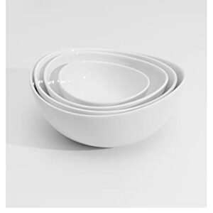 Sweese Porcelain Serving Bowls for Entertaining, 10-18-28-42 Ounce, Microwave & Dishwasher Safe, Large Serving Dishes, Prep Salad Bowls for Thanksgiving Christmas, White