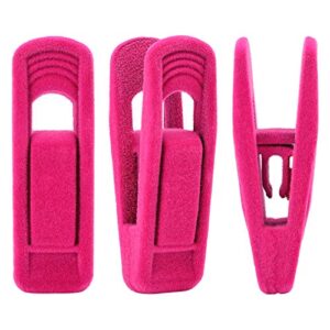 trgowaul hot pink velvet hangers clips, pants hangers velvet clips, strong finger clips perfect for thin velvet hangers (20 pcs, hot pink)